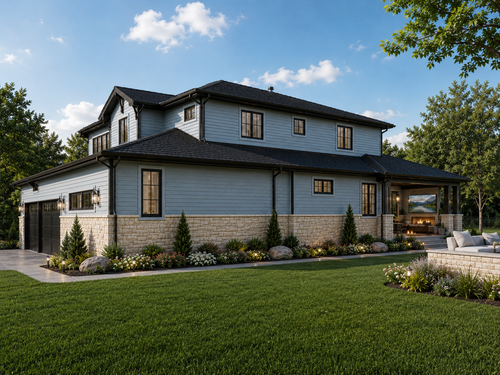 Personalized house blueprint design for dream home planning, custom floor plan layout, room labels, exterior concept, and digital architectural design package.