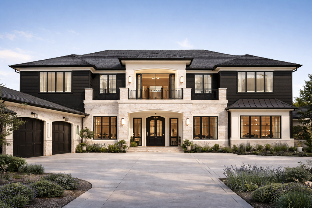 Custom architectural design package with personalized house plans, conceptual blueprint floor plan, exterior home design direction, and digital home layout files by Studio Aurelia Plans.