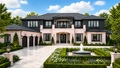 Rose Noir Courtyard Estate dark luxury house plan featuring dramatic black exterior, modern gothic architecture, private courtyard layout, elegant estate entry, and custom home design inspiration by Studio Aurelia Plans